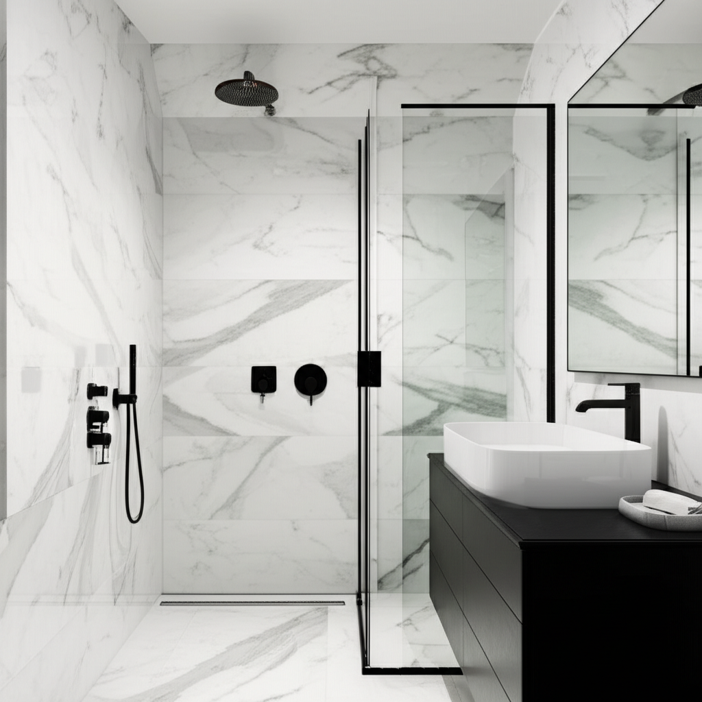 A beautifully completed Bathroom Renovations by Gallery Renovation.
